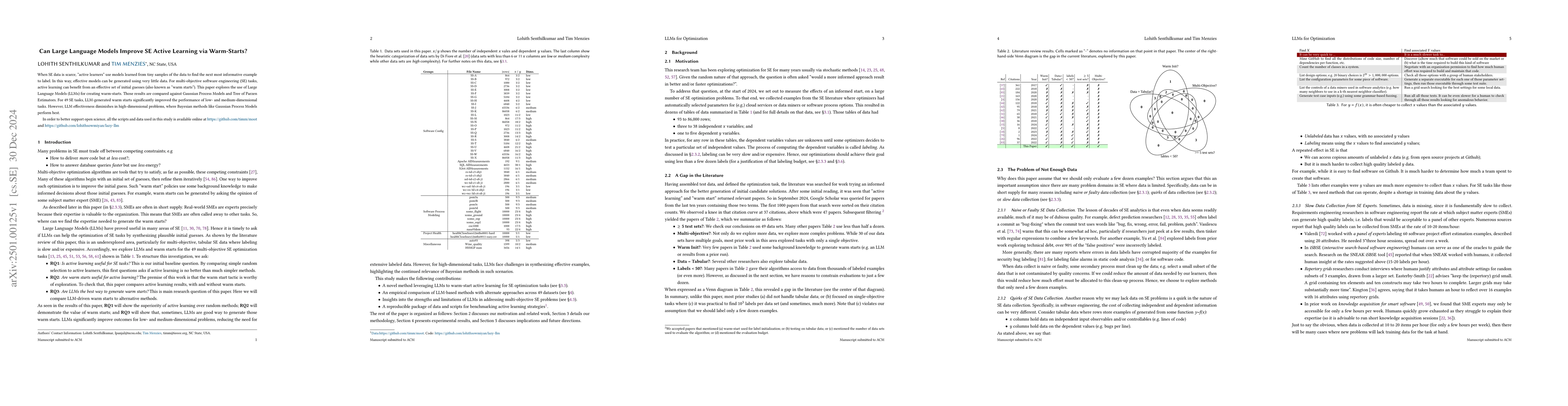 Thumbnail for Can Large Language Models Improve SE Active Learning via Warm-Starts?