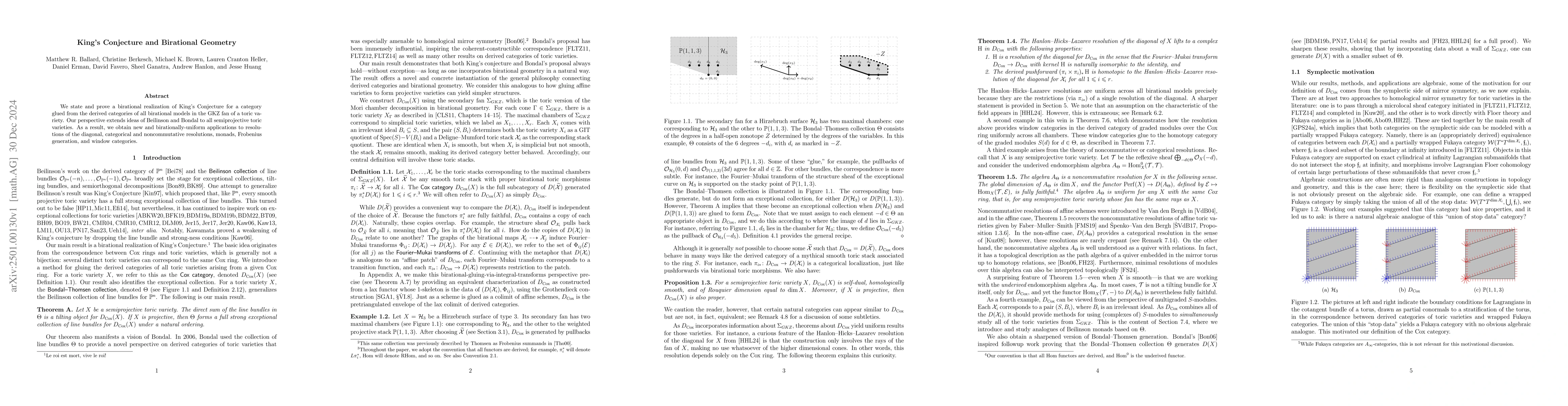 Thumbnail for King's Conjecture and Birational Geometry