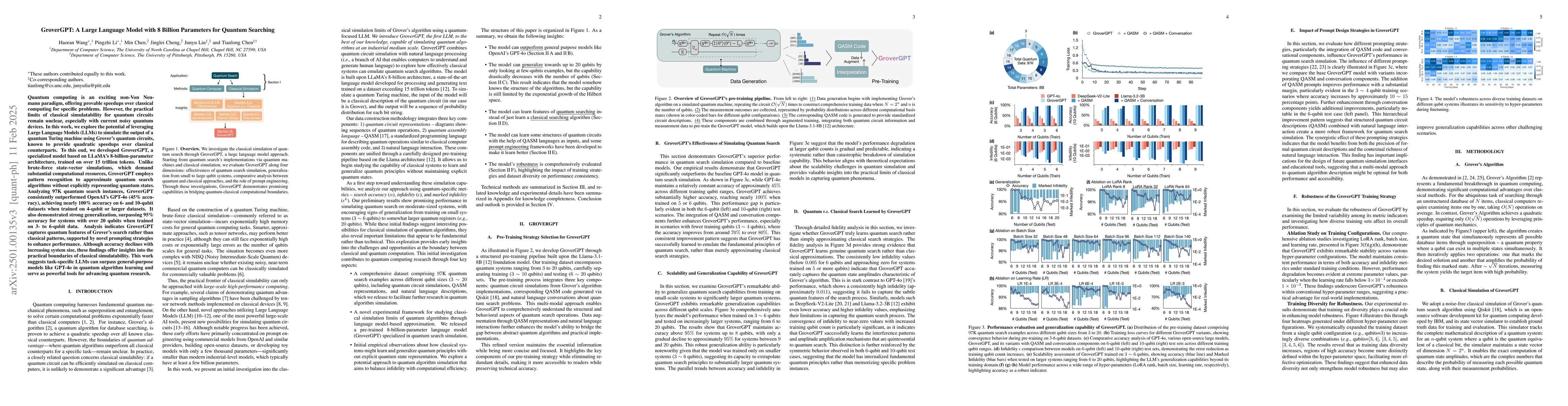 Thumbnail for GroverGPT: A Large Language Model with 8 Billion Parameters for Quantum
  Searching