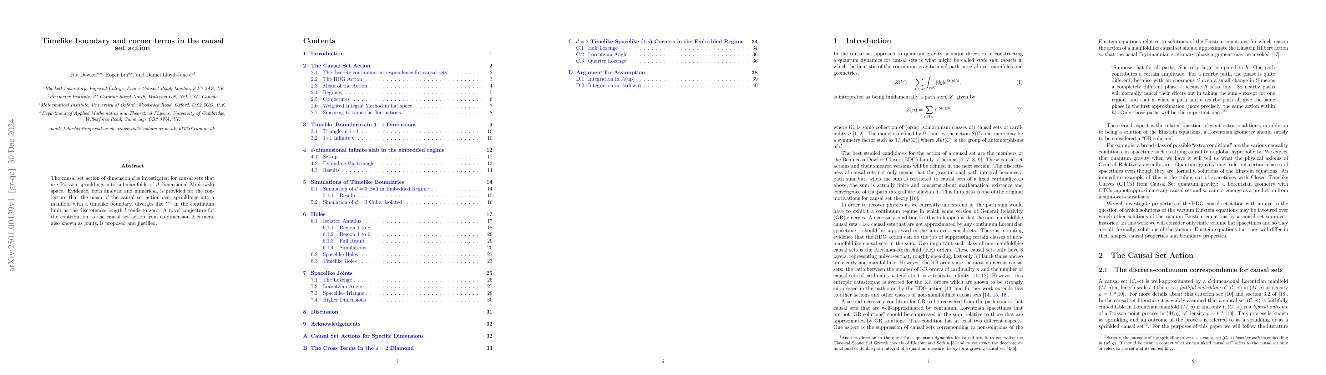 Thumbnail for Timelike boundary and corner terms in the causal set action