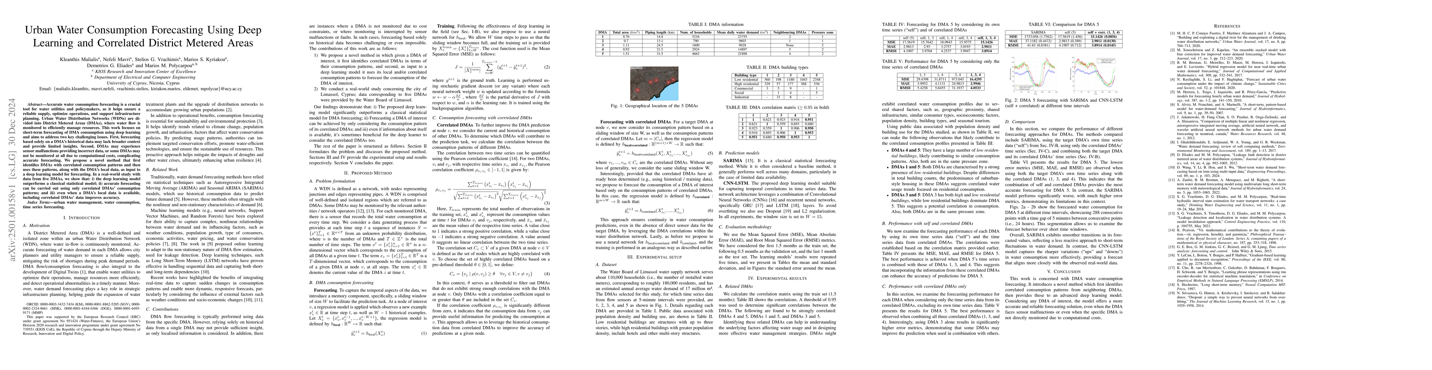 Thumbnail for Urban Water Consumption Forecasting Using Deep Learning and Correlated
  District Metered Areas