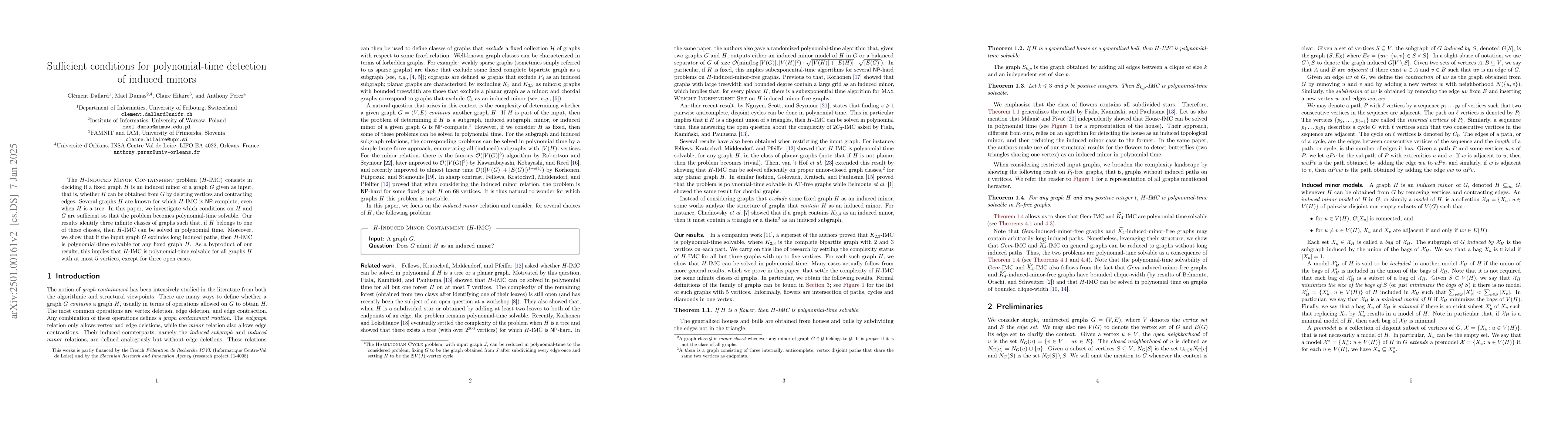 Thumbnail for Sufficient conditions for polynomial-time detection of induced minors