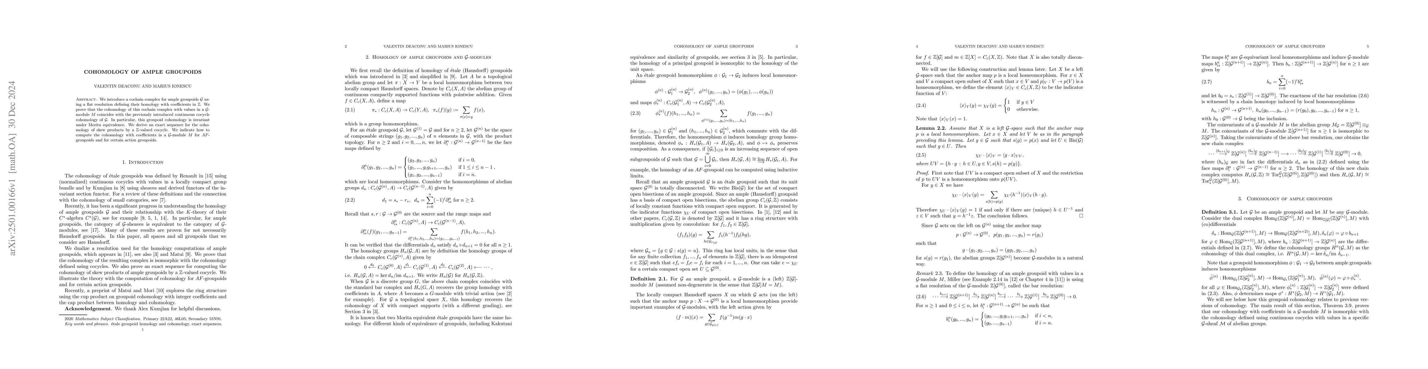 Thumbnail for Cohomology of ample groupoids