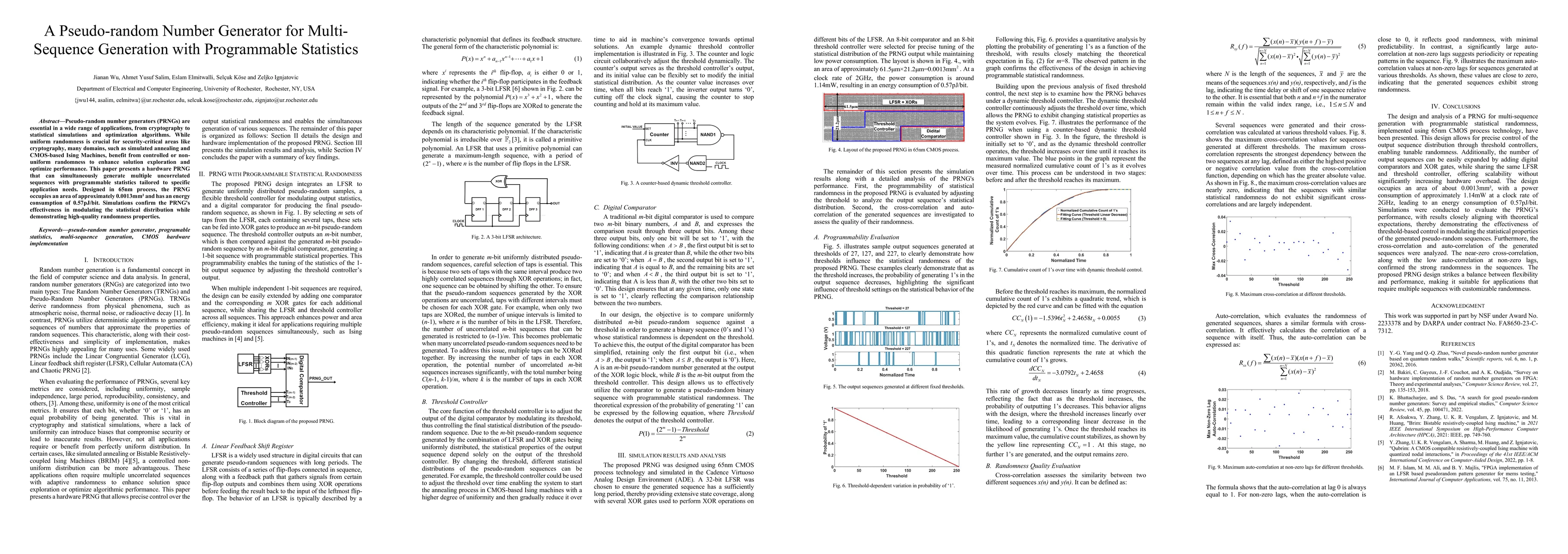Thumbnail for A Pseudo-random Number Generator for Multi-Sequence Generation with
  Programmable Statistics