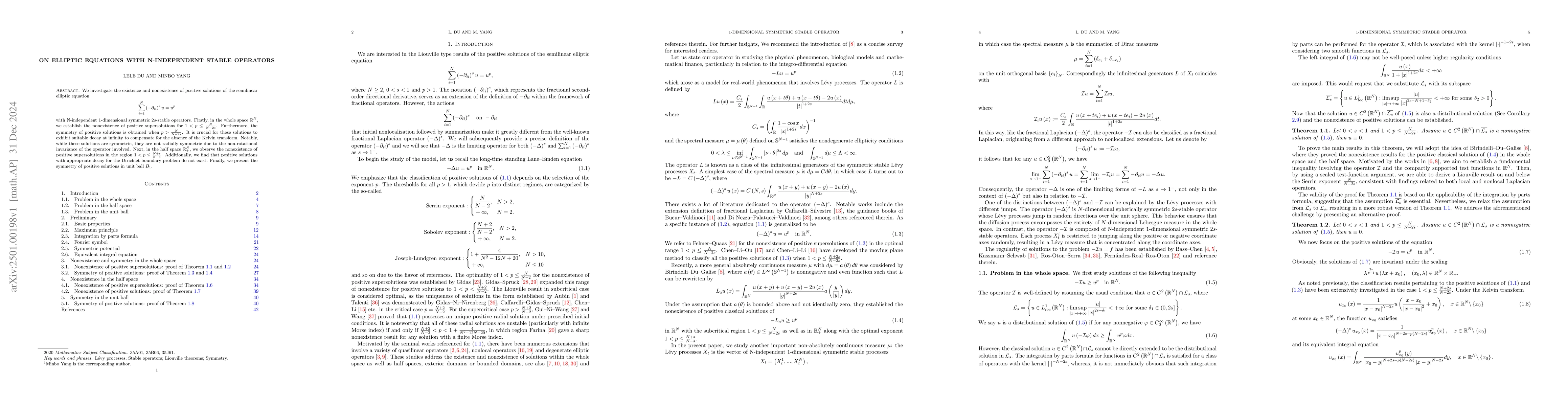 Thumbnail for On elliptic equations with N-independent stable operators