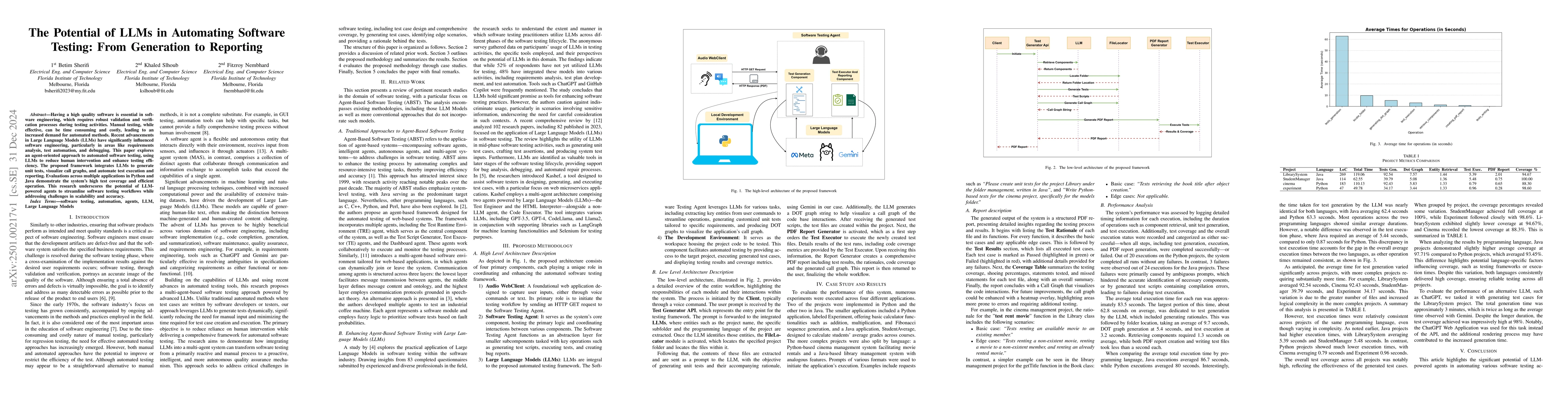 Thumbnail for The Potential of LLMs in Automating Software Testing: From Generation to
  Reporting