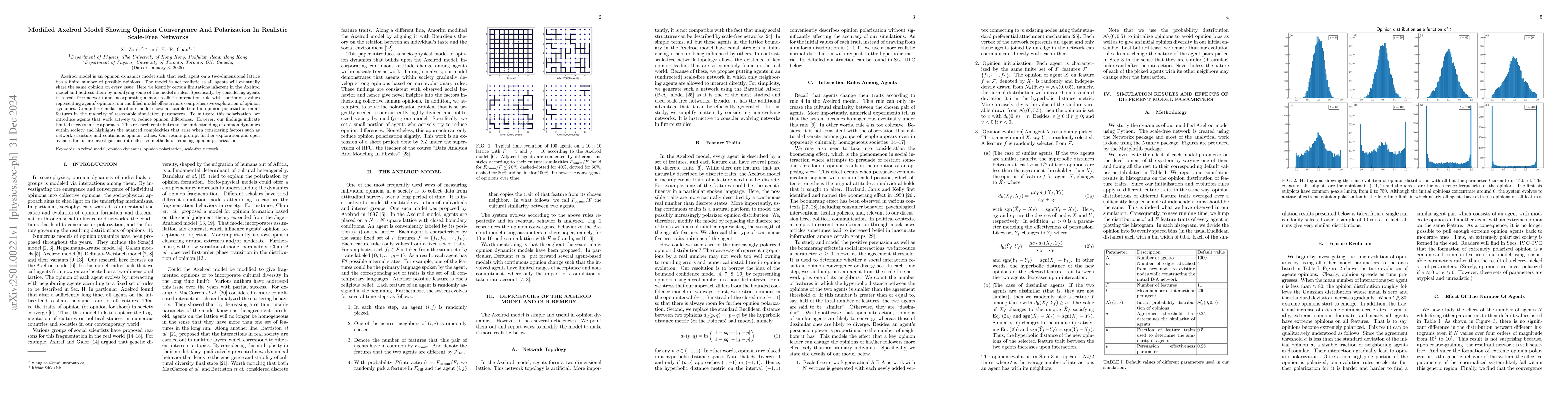 Thumbnail for Modified Axelrod Model Showing Opinion Convergence And Polarization In
  Realistic Scale-Free Networks