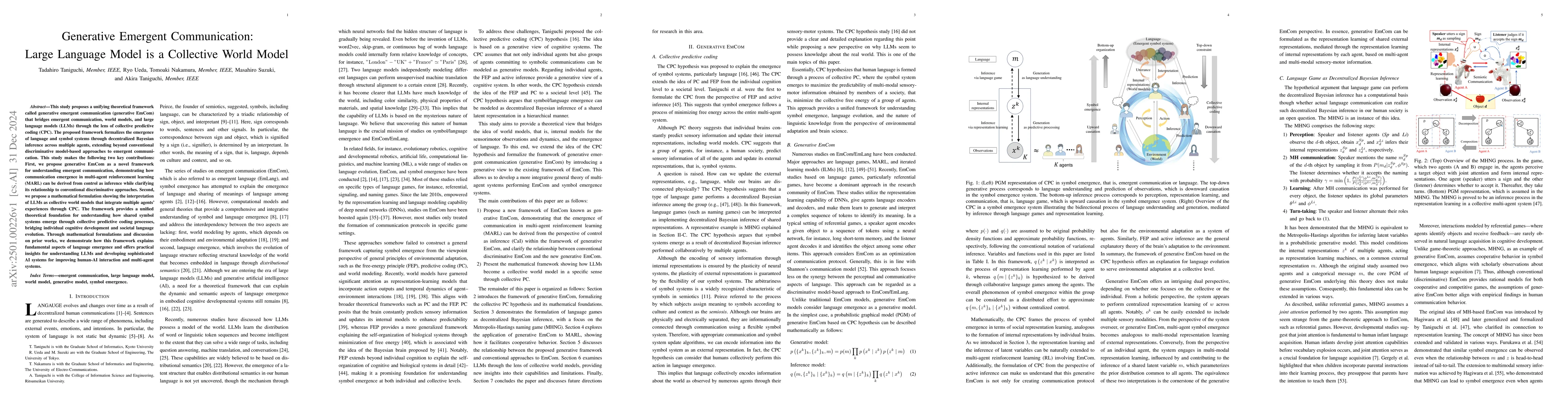 Thumbnail for Generative Emergent Communication: Large Language Model is a Collective
  World Model