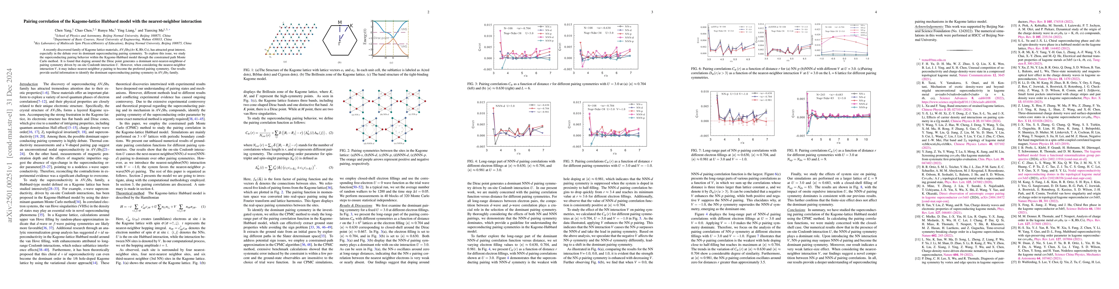 Thumbnail for Pairing correlation of the Kagome-lattice Hubbard model with the
  nearest-neighbor interaction