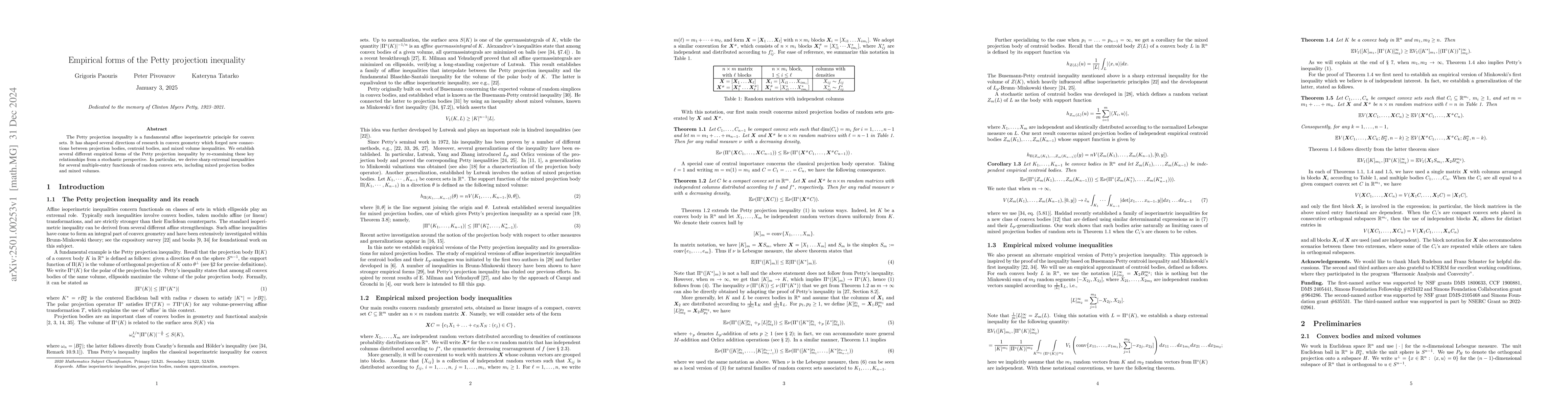 Thumbnail for Empirical forms of the Petty projection inequality