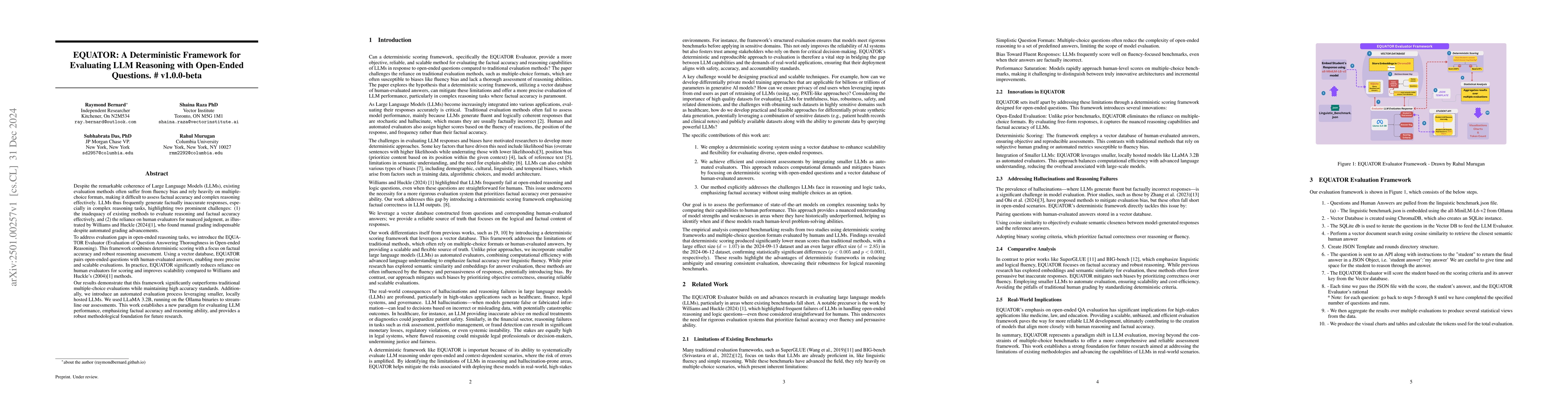 Thumbnail for EQUATOR: A Deterministic Framework for Evaluating LLM Reasoning with
  Open-Ended Questions. # v1.0.0-beta