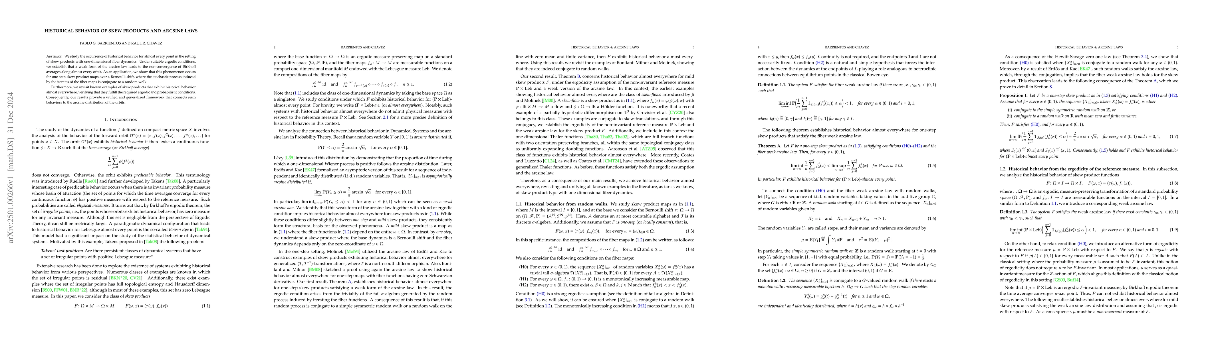 Thumbnail for Historical behavior of skew products and arcsine laws