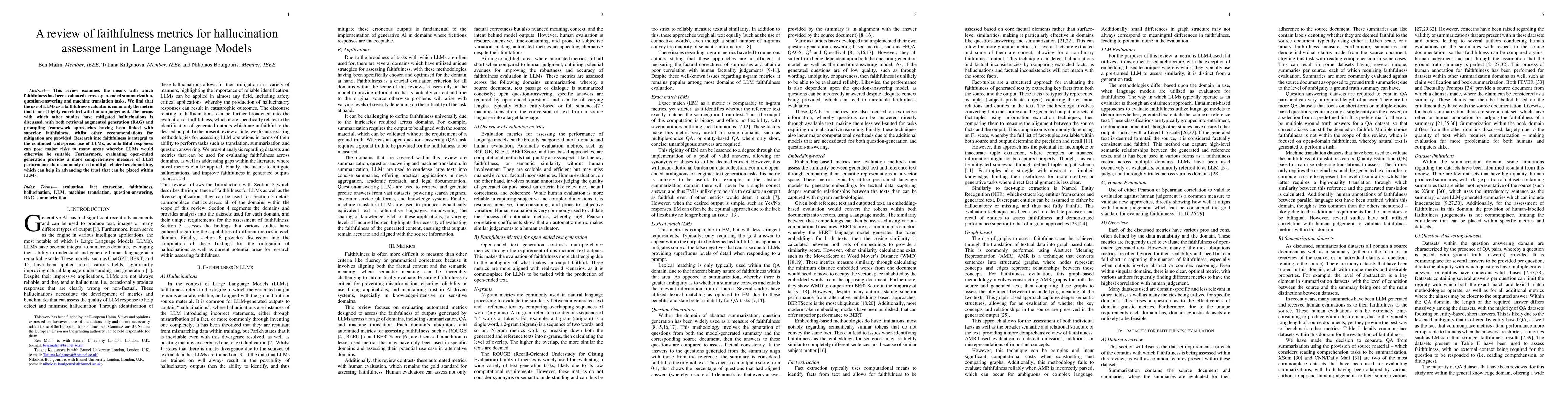 Thumbnail for A review of faithfulness metrics for hallucination assessment in Large
  Language Models