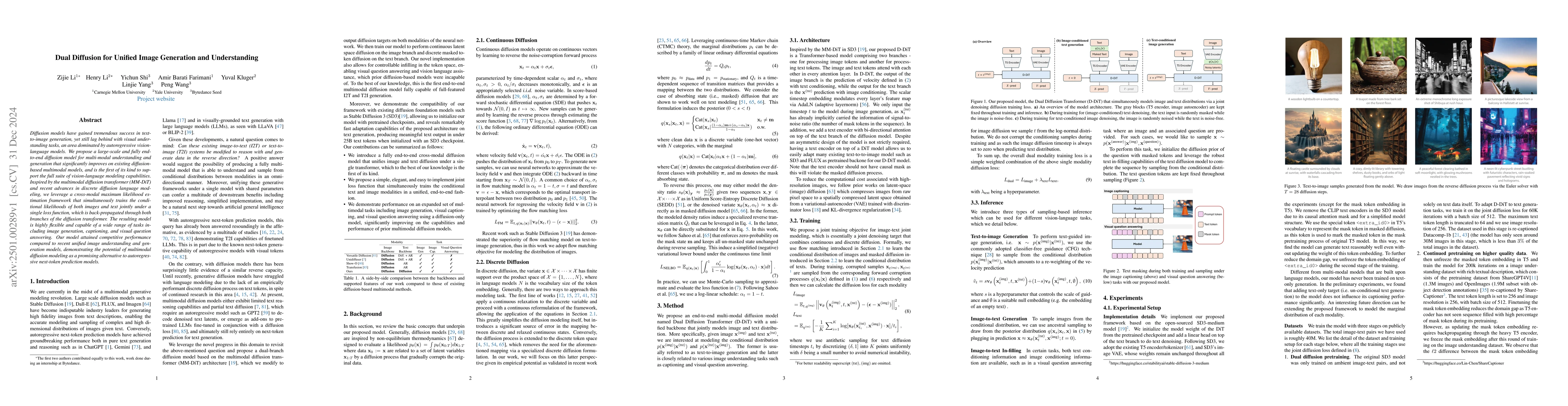 Thumbnail for Dual Diffusion for Unified Image Generation and Understanding
