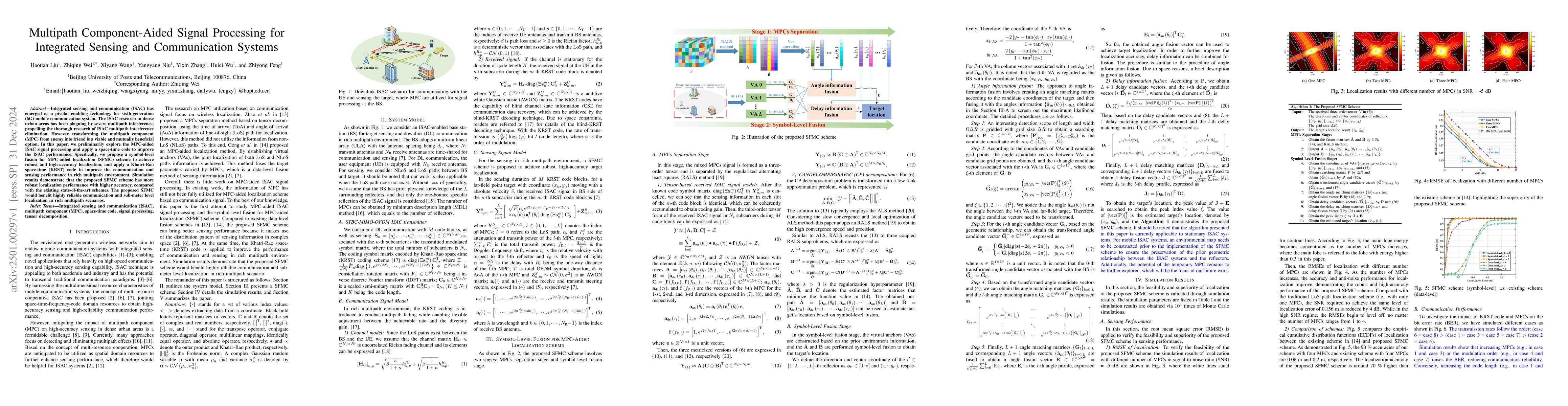 Thumbnail for Multipath Component-Aided Signal Processing for Integrated Sensing and
  Communication Systems