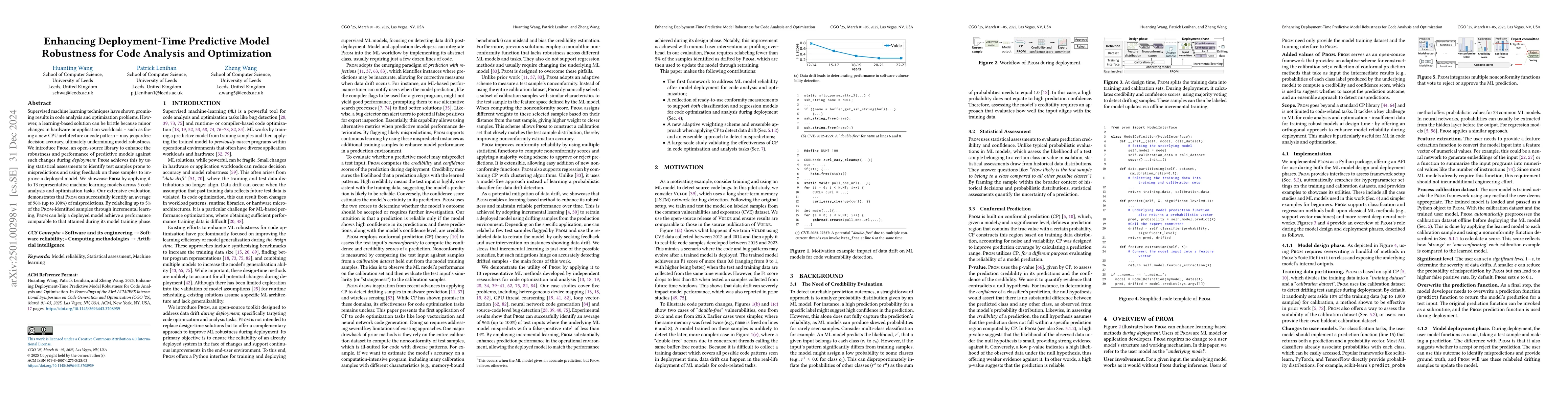 Thumbnail for Enhancing Deployment-Time Predictive Model Robustness for Code Analysis
  and Optimization