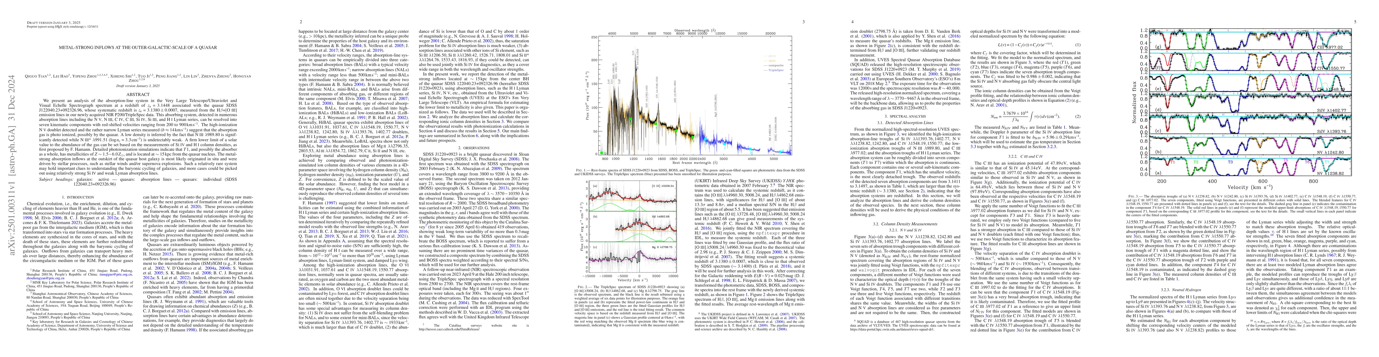 Thumbnail for Metal-strong Inflows at the Outer-galactic-scale of a Quasar