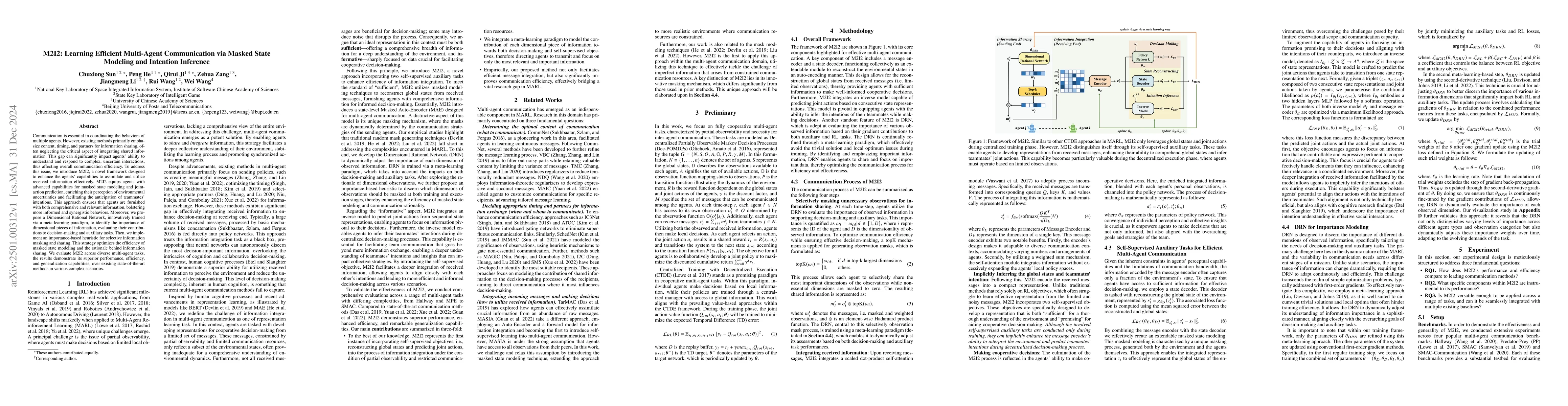 Thumbnail for M2I2: Learning Efficient Multi-Agent Communication via Masked State
  Modeling and Intention Inference