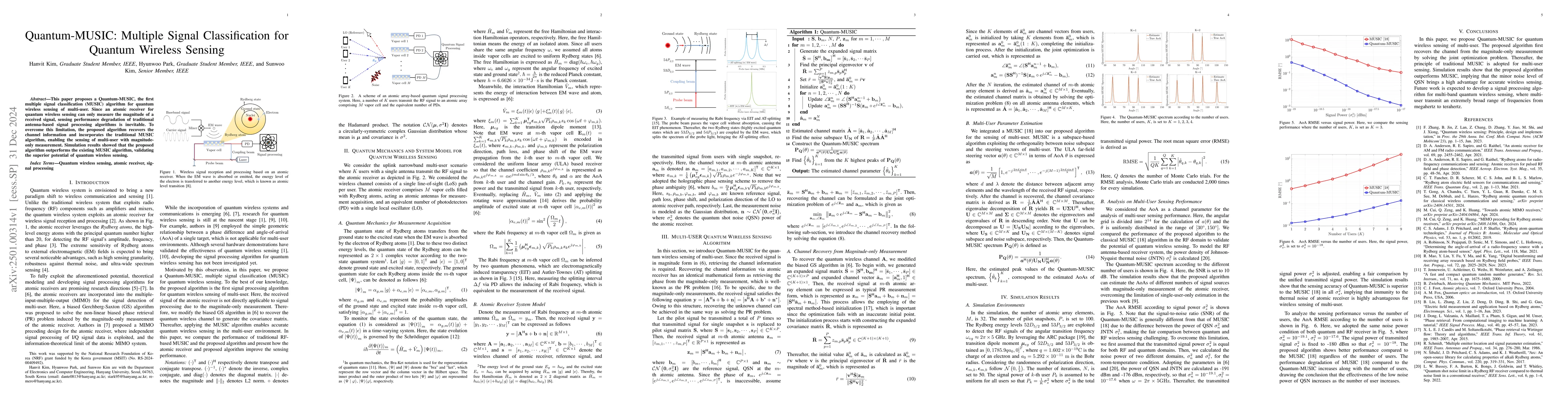 Thumbnail for Quantum-MUSIC: Multiple Signal Classification for Quantum Wireless
  Sensing