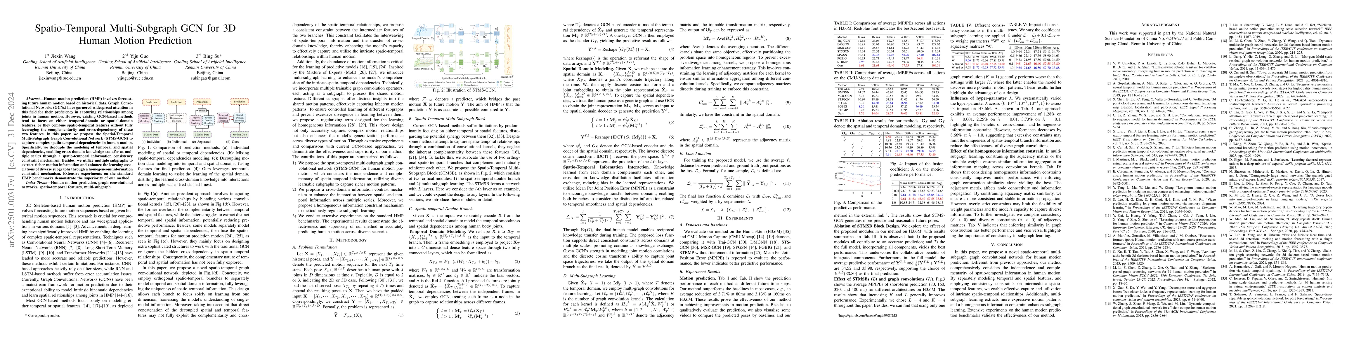 Thumbnail for Spatio-Temporal Multi-Subgraph GCN for 3D Human Motion Prediction