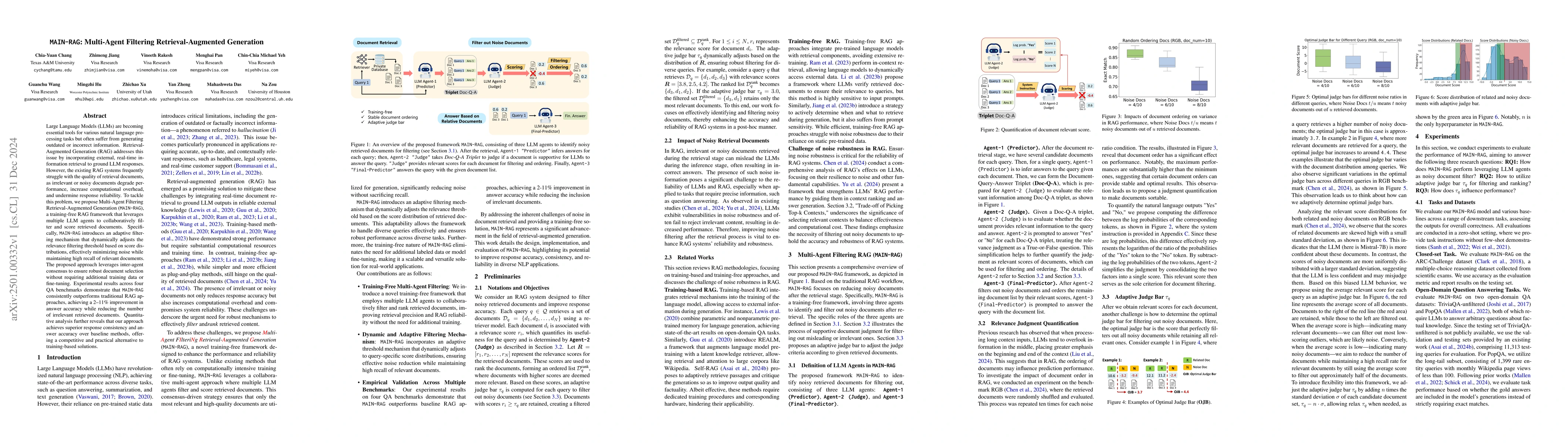 Thumbnail for MAIN-RAG: Multi-Agent Filtering Retrieval-Augmented Generation