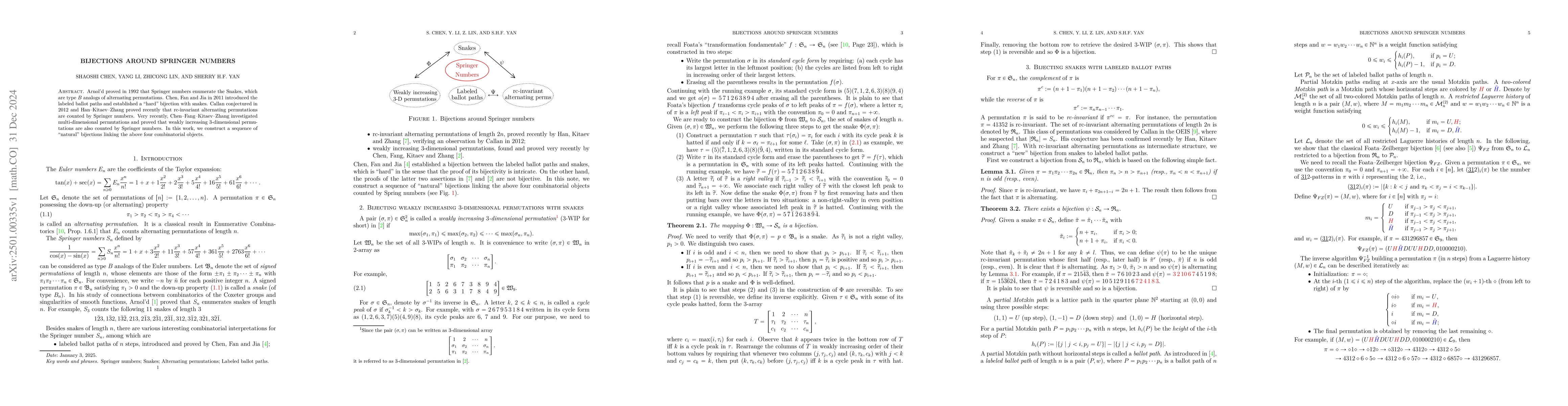 Thumbnail for Bijections around Springer numbers