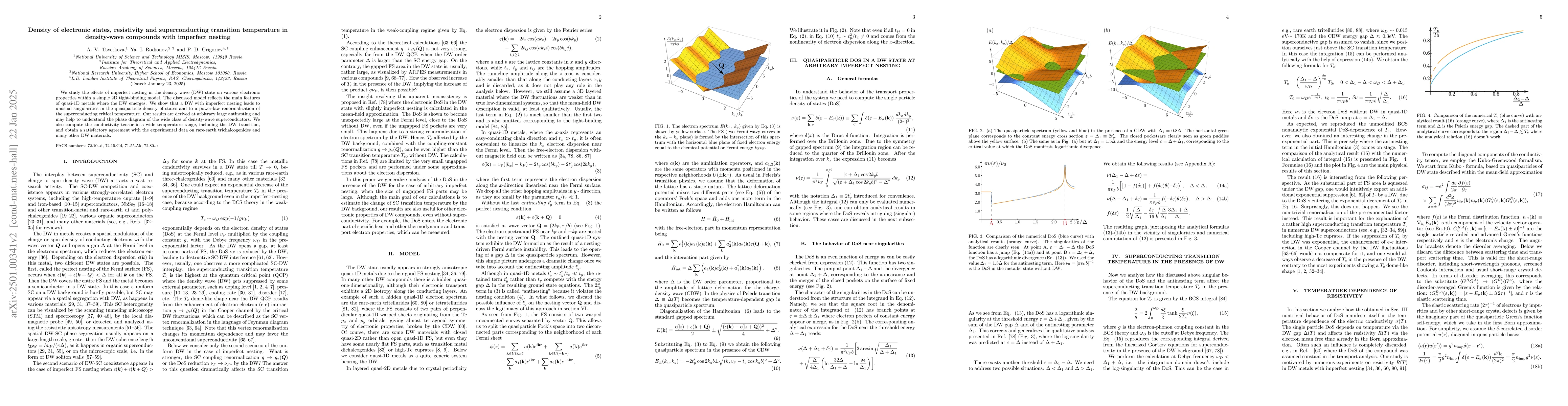 Thumbnail for Density of electronic states in density-wave compounds with imperfect
  nesting