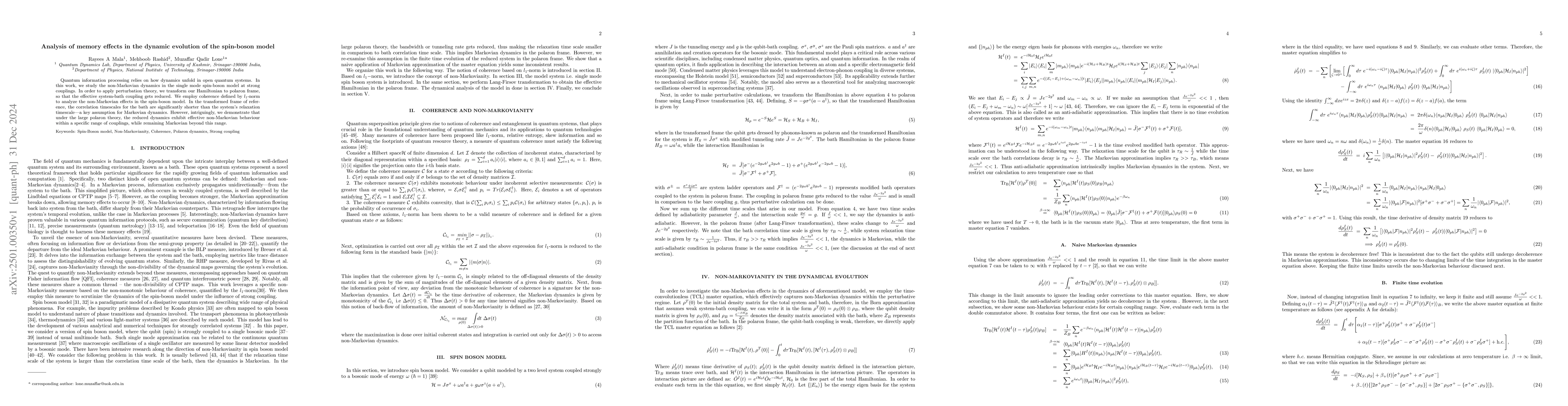 Thumbnail for Analysis of memory effects in the dynamic evolution of the spin-boson
  model