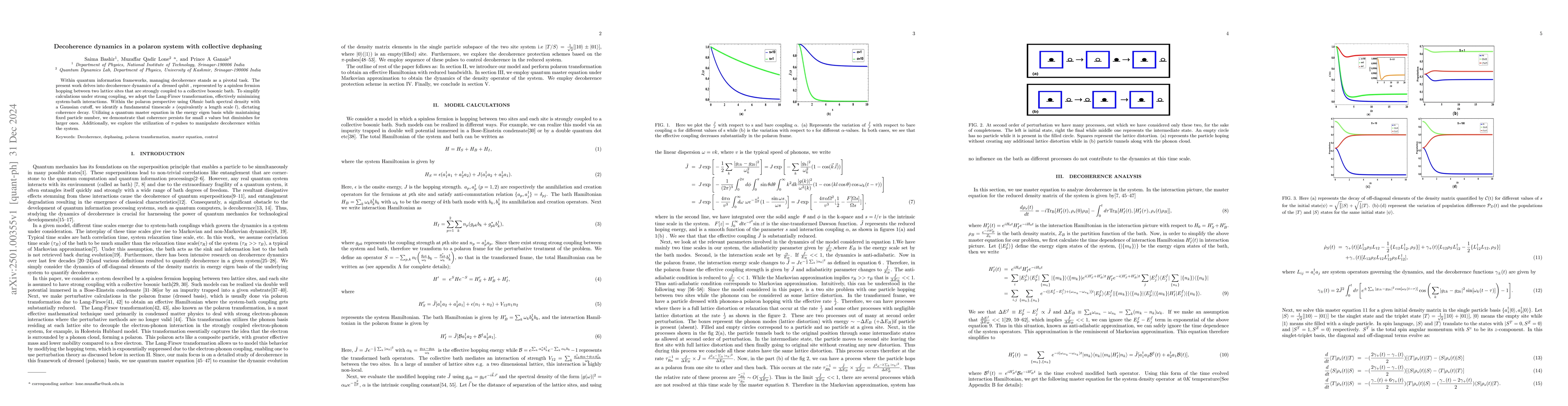 Thumbnail for Decoherence dynamics in a polaron system with collective dephasing