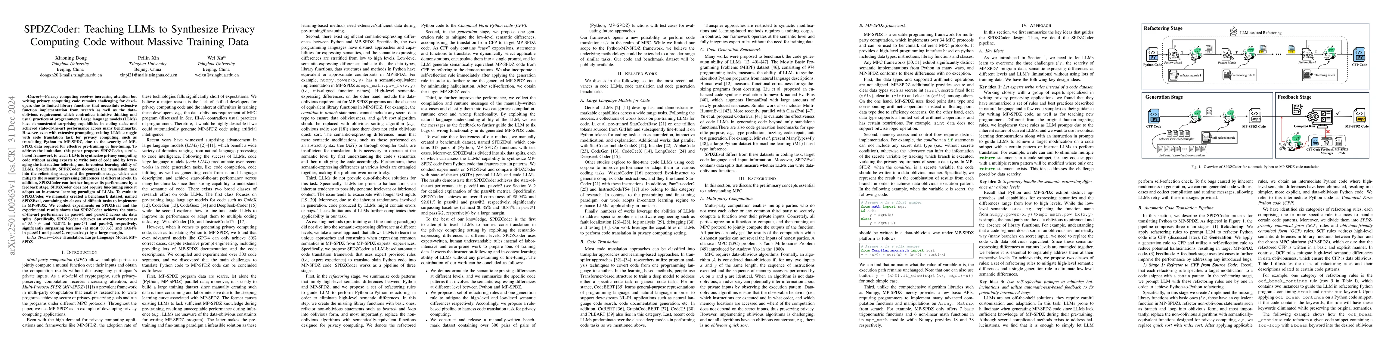 Thumbnail for SPDZCoder: Teaching LLMs to Synthesize Privacy Computing Code without
  Massive Training Data