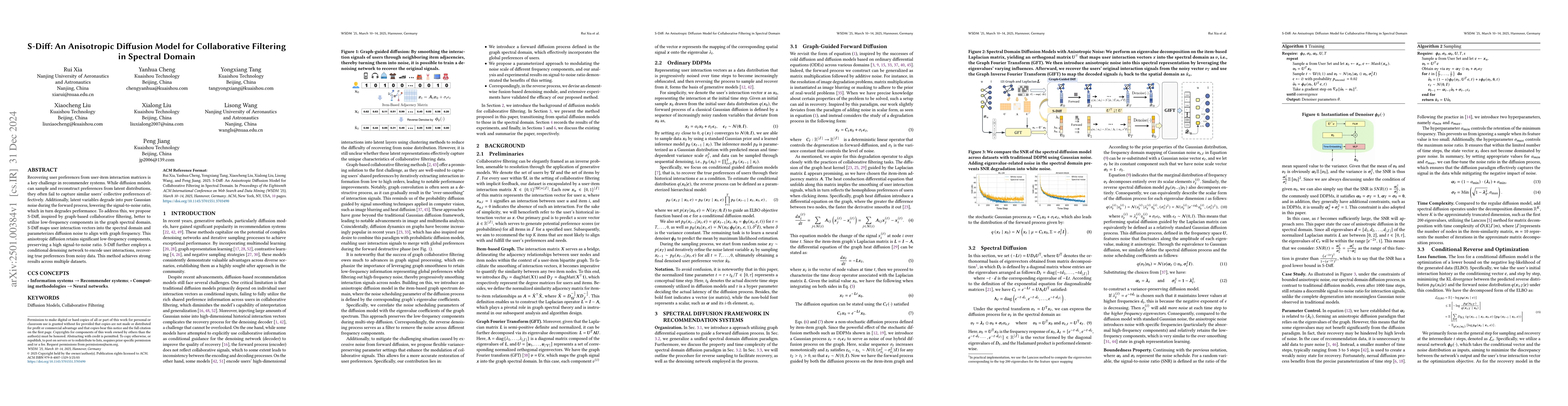 Thumbnail for S-Diff: An Anisotropic Diffusion Model for Collaborative Filtering in
  Spectral Domain