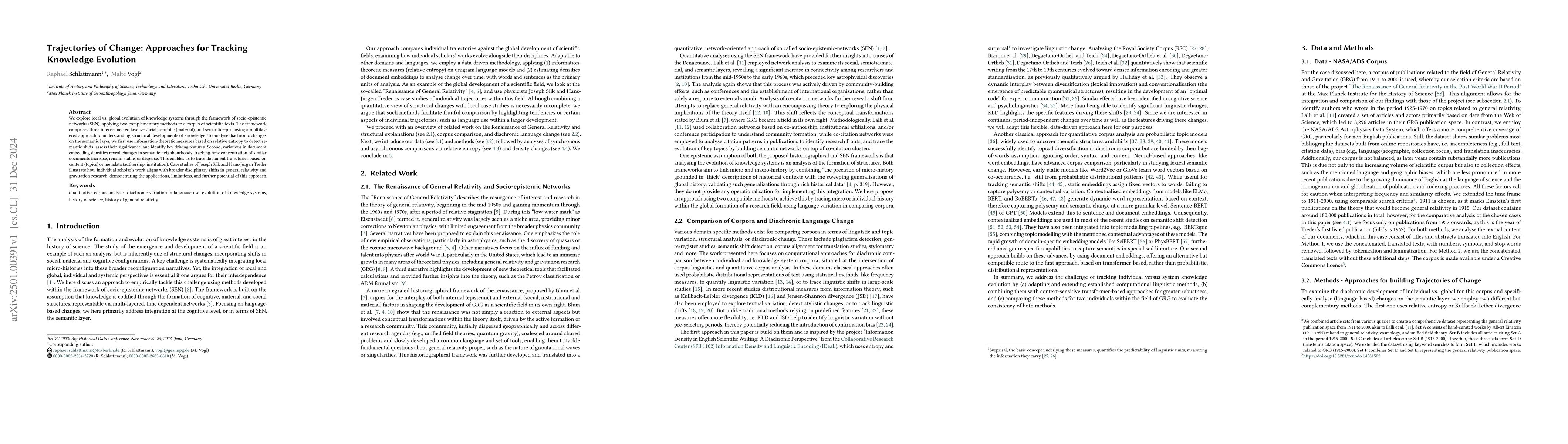 Thumbnail for Trajectories of Change: Approaches for Tracking Knowledge Evolution
