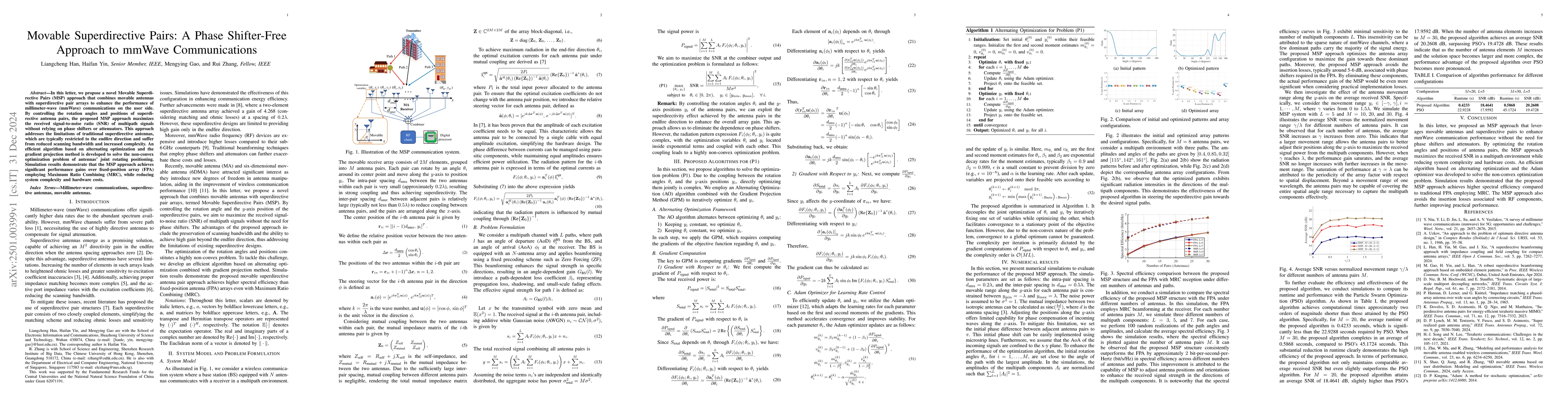 Thumbnail for Movable Superdirective Pairs: A Phase Shifter-Free Approach to mmWave
  Communications