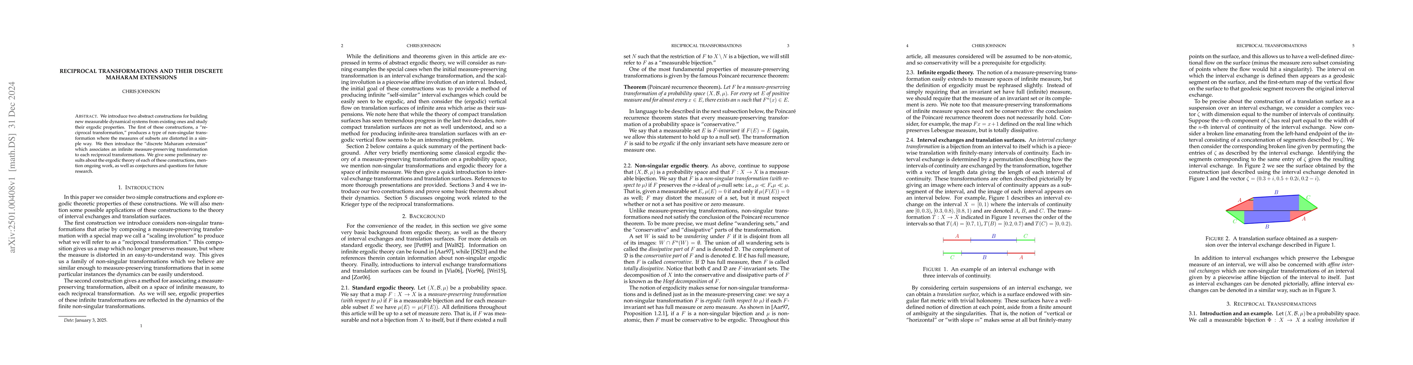 Thumbnail for Reciprocal Transformations and Their Discrete Maharam Extensions