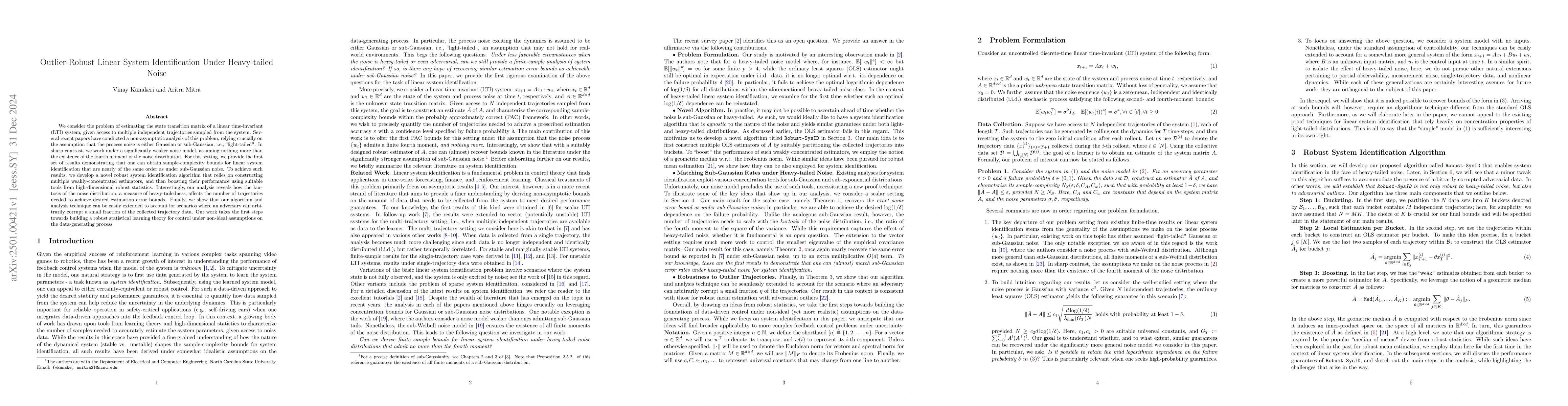 Thumbnail for Outlier-Robust Linear System Identification Under Heavy-tailed Noise