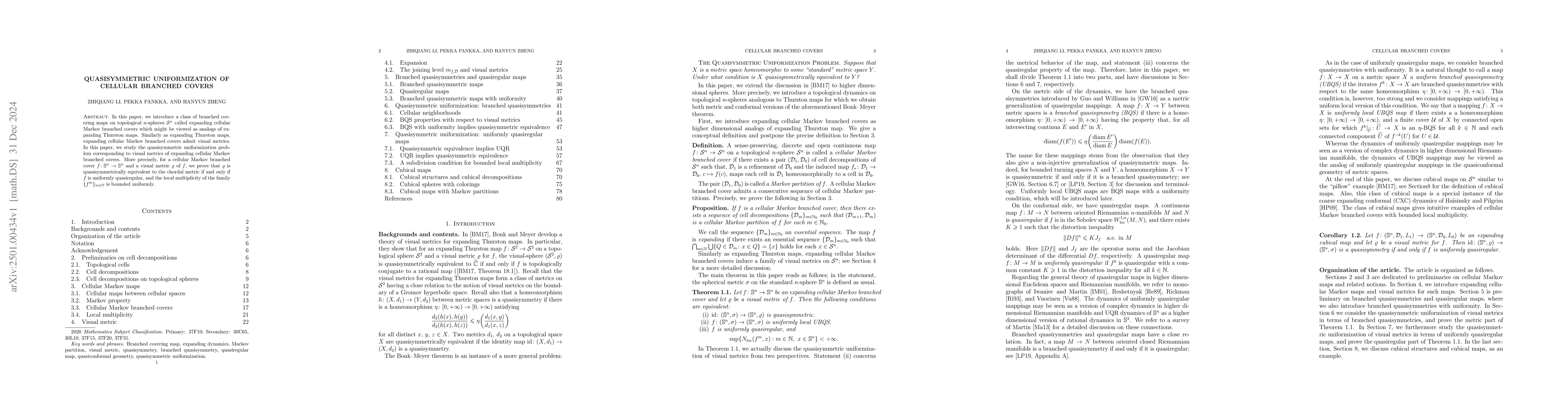 Thumbnail for Quasisymmetric uniformization of cellular branched covers