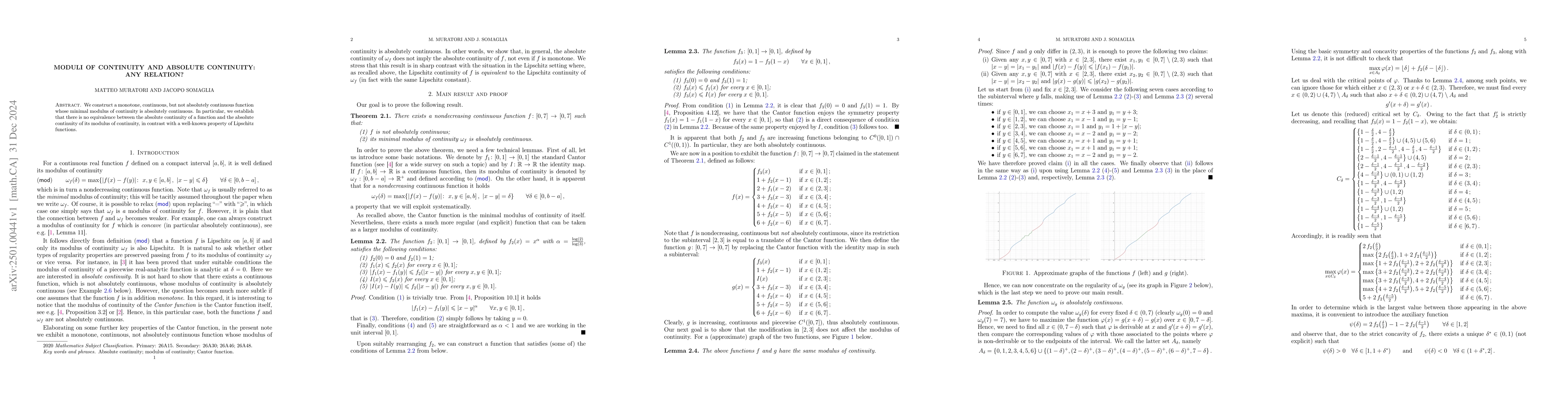 Thumbnail for Moduli of continuity and absolute continuity: any relation?