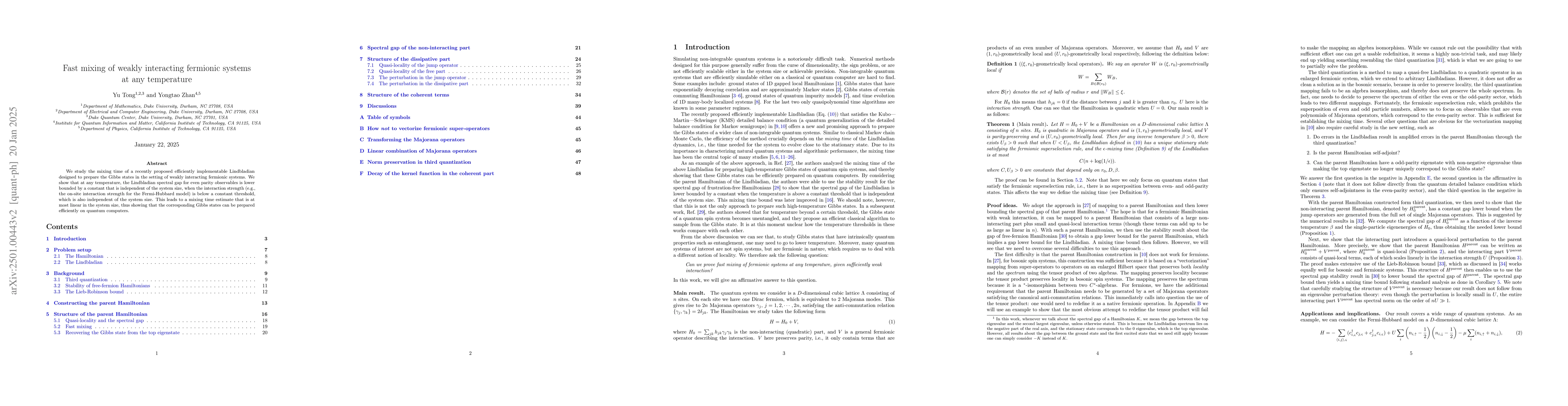 Thumbnail for Fast mixing of weakly interacting fermionic systems at any temperature