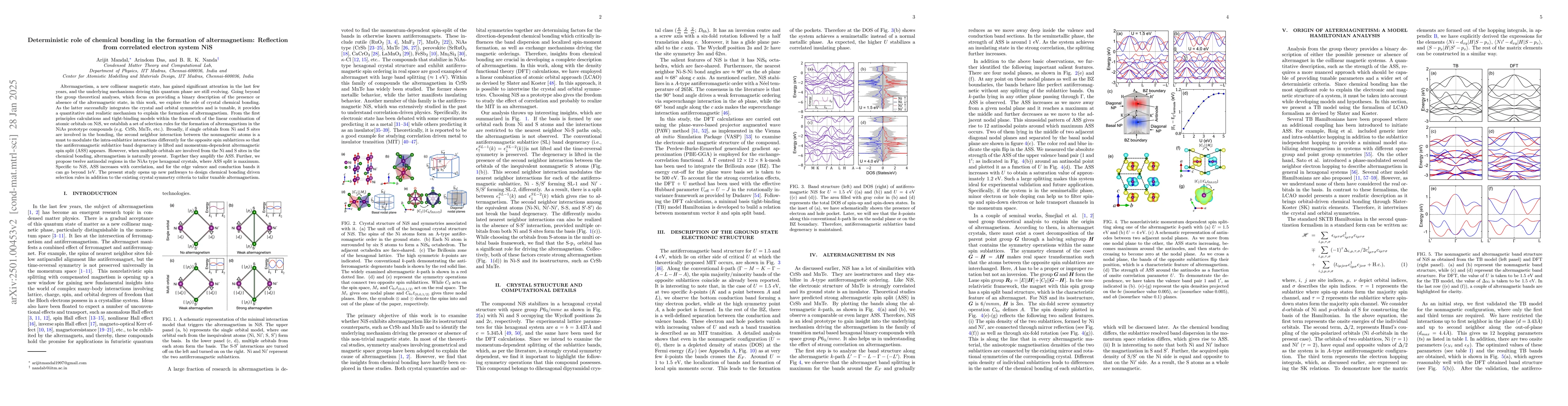 Thumbnail for Deterministic role of chemical bonding in the formation of
  altermagnetism: Reflection from correlated electron system NiS