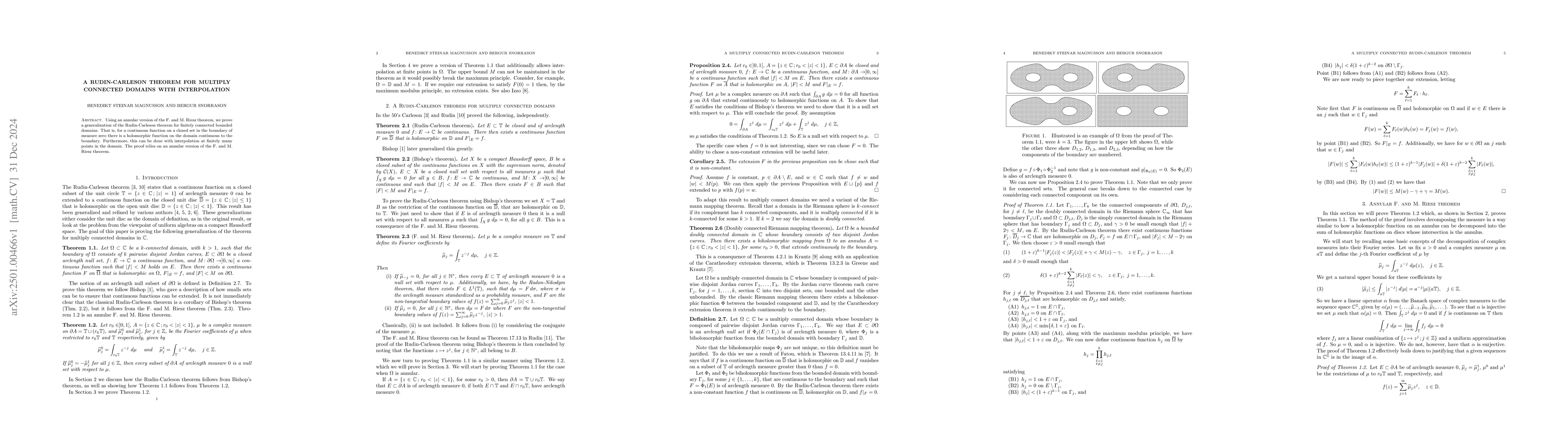 Thumbnail for A Rudin-Carleson theorem for multiply connected domains with
  interpolation