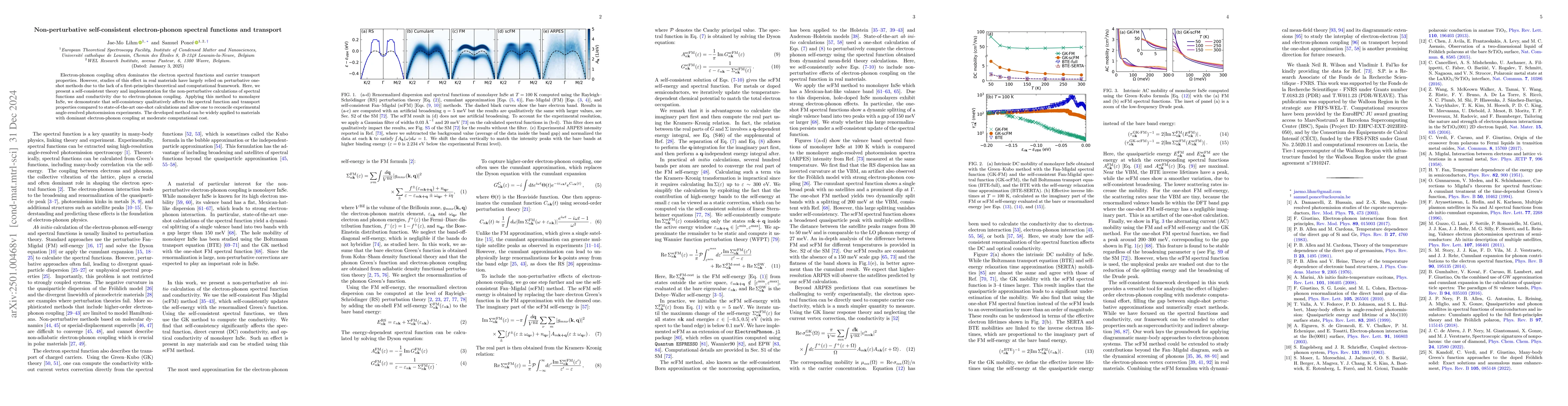 Thumbnail for Non-perturbative self-consistent electron-phonon spectral functions and
  transport