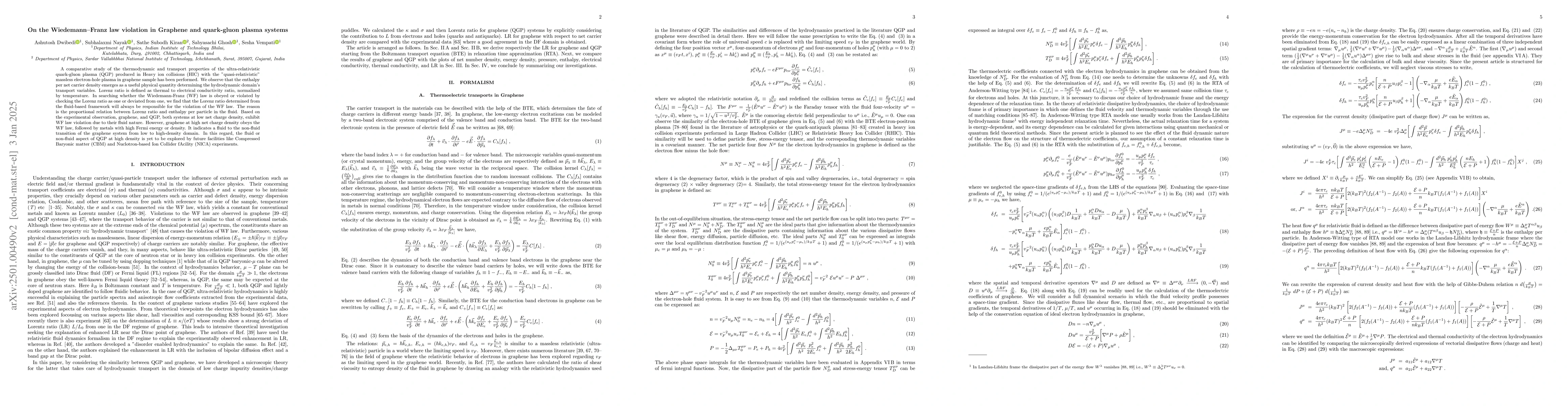 Thumbnail for On the Wiedemann-Franz law violation in Graphene and quark-gluon plasma
  systems