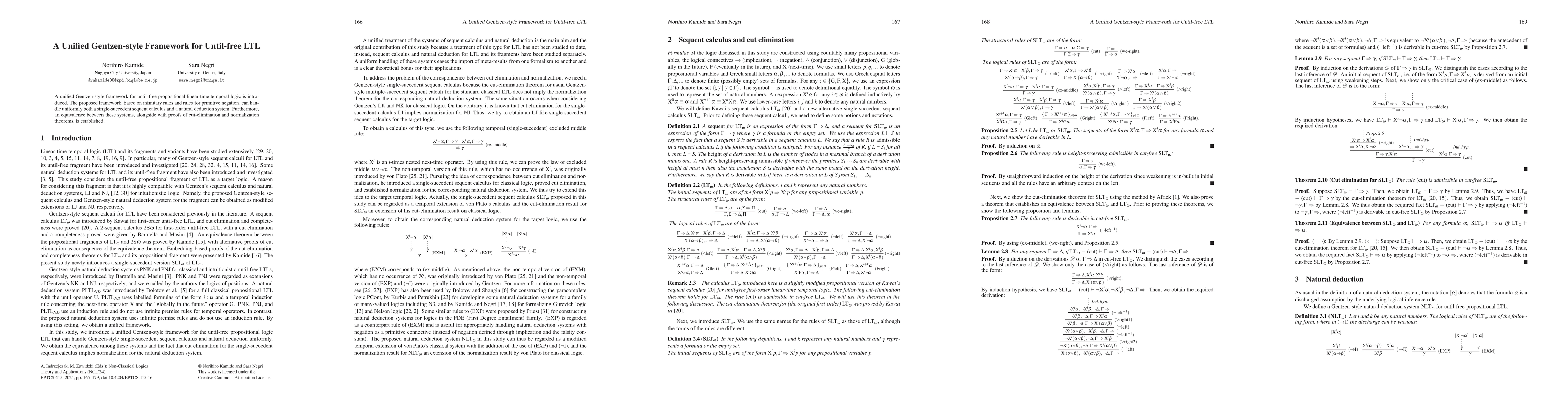 Thumbnail for A Unified Gentzen-style Framework for Until-free LTL