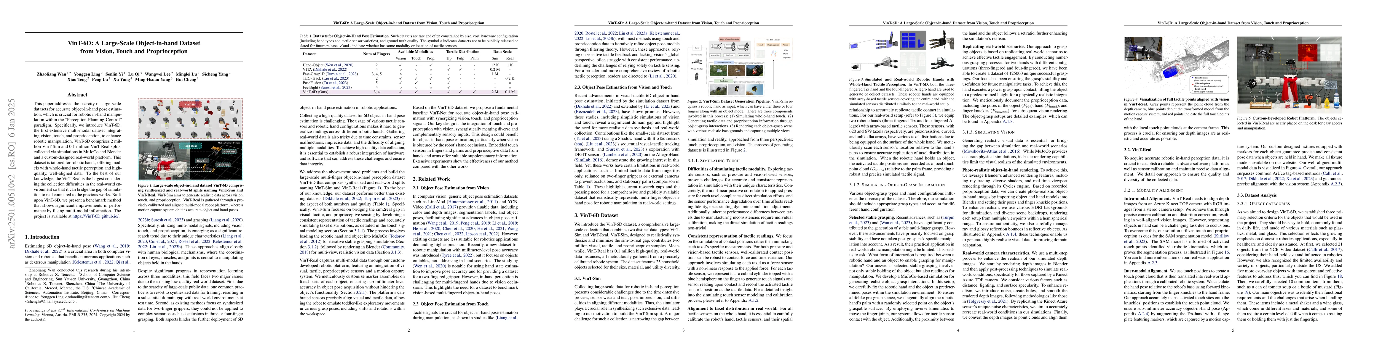 Thumbnail for VinT-6D: A Large-Scale Object-in-hand Dataset from Vision, Touch and
  Proprioception