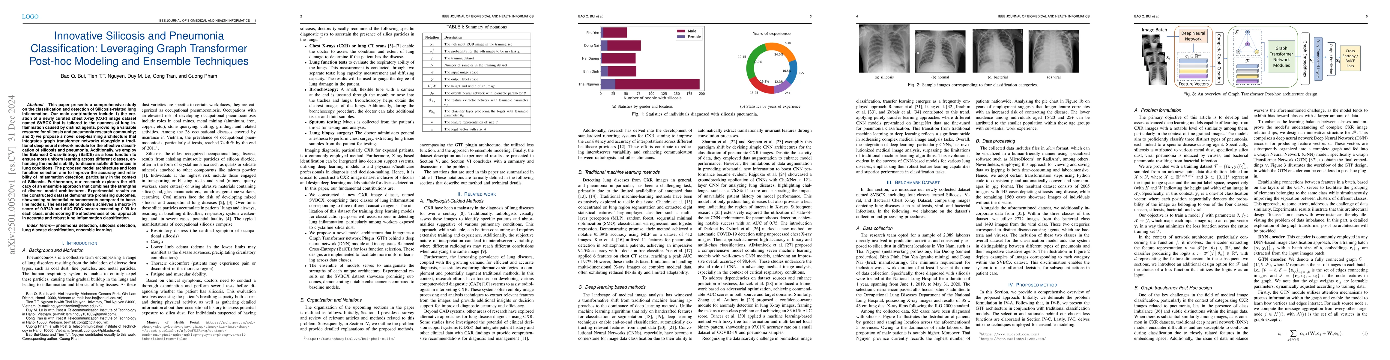 Thumbnail for Innovative Silicosis and Pneumonia Classification: Leveraging Graph
  Transformer Post-hoc Modeling and Ensemble Techniques
