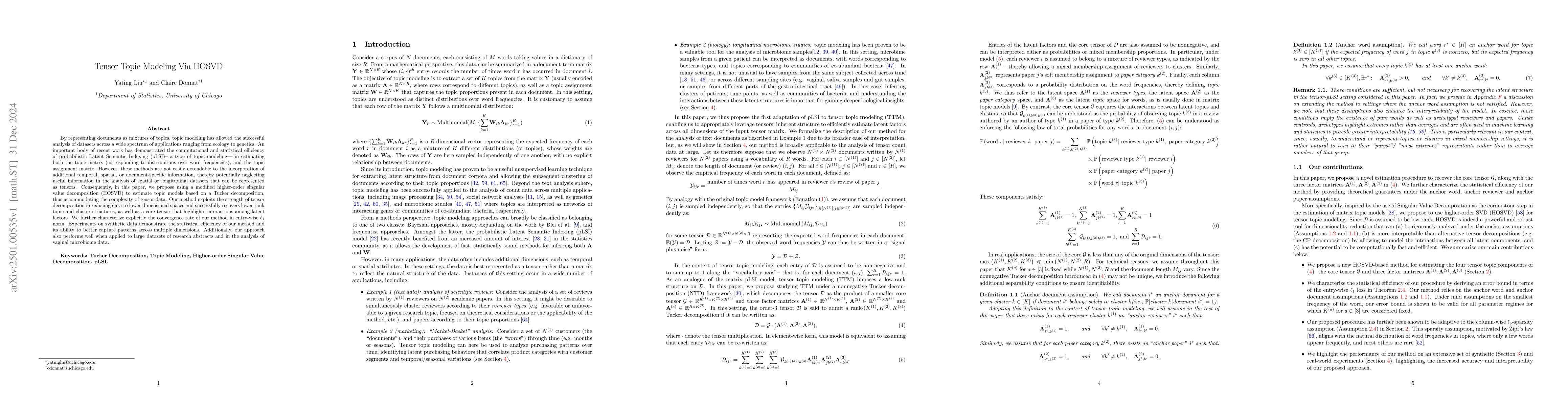 Thumbnail for Tensor Topic Modeling Via HOSVD