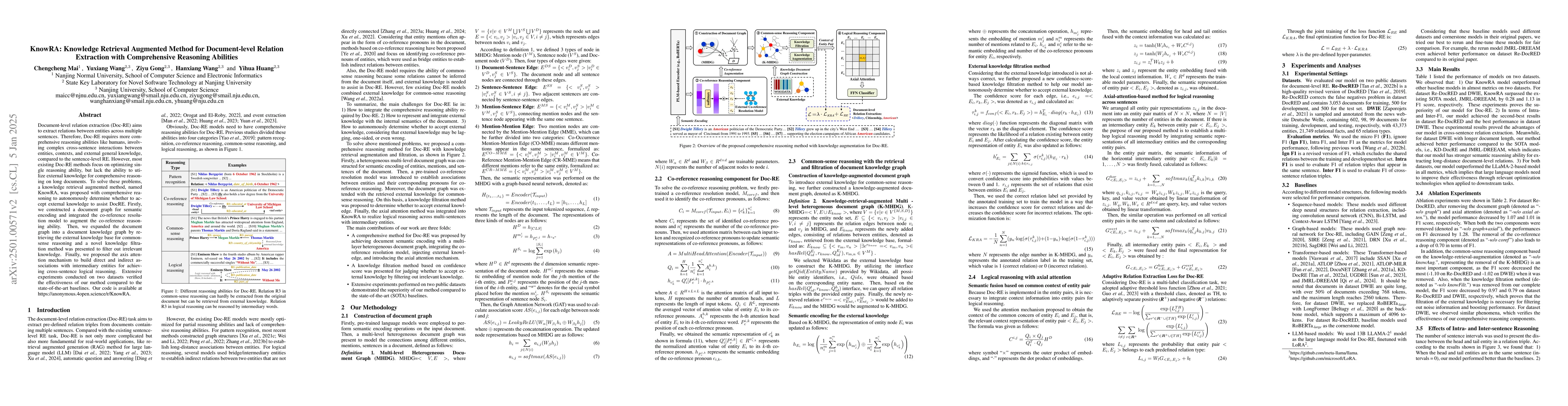 Thumbnail for KnowRA: Knowledge Retrieval Augmented Method for Document-level Relation
  Extraction with Comprehensive Reasoning Abilities