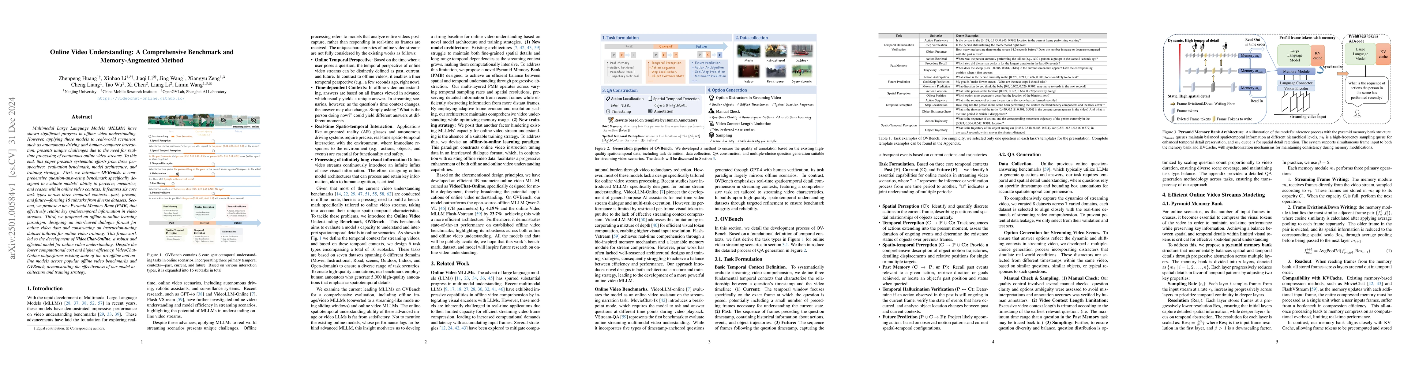 Thumbnail for Online Video Understanding: A Comprehensive Benchmark and
  Memory-Augmented Method
