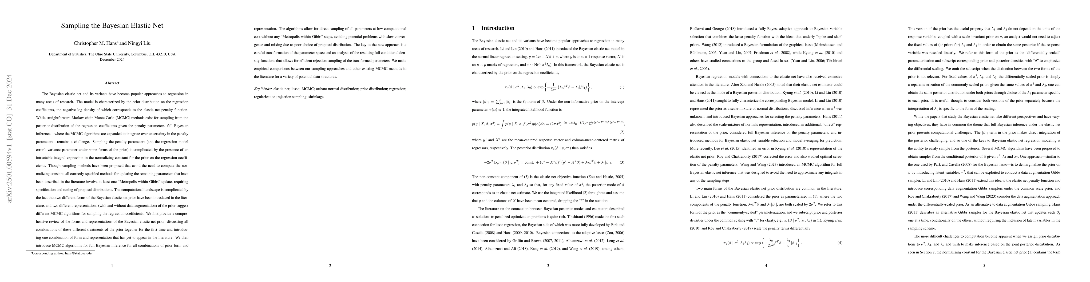 Thumbnail for Sampling the Bayesian Elastic Net