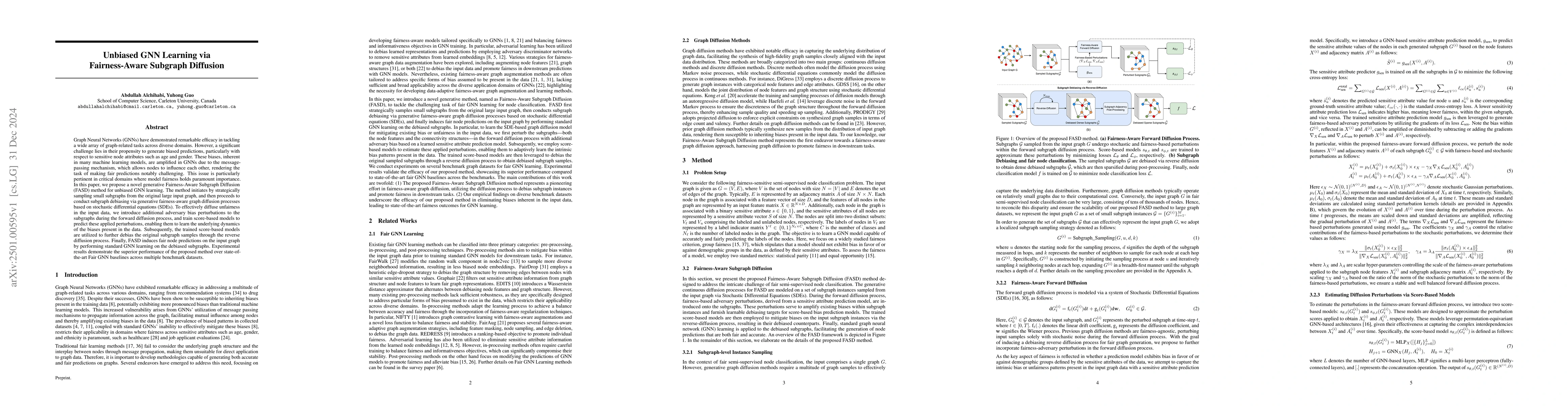 Thumbnail for Unbiased GNN Learning via Fairness-Aware Subgraph Diffusion